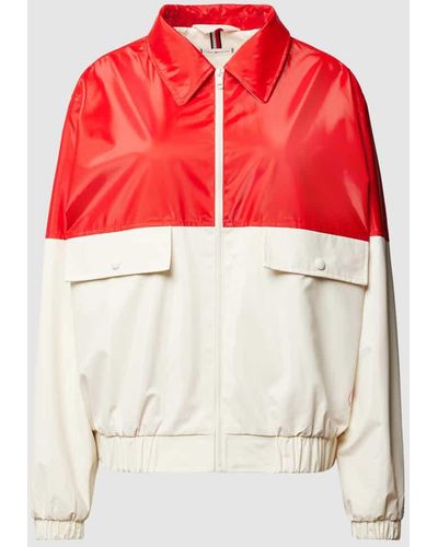 Tommy Hilfiger Bomberjacke in Two-Tone-Machart Modell 'TERRY' - Rot