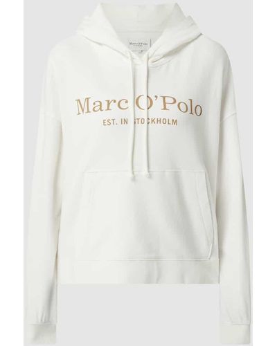 Marc O' Polo Boxy Fit Hoodie mit Känguru-Tasche - Weiß