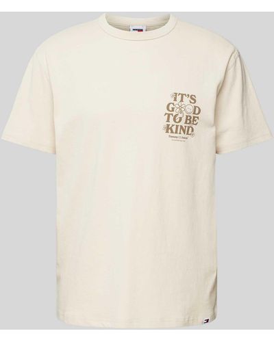 Tommy Hilfiger T-Shirt mit Statement-Print - Natur