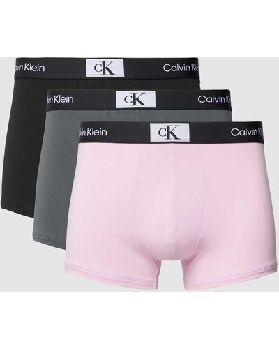 Calvin Klein Trunks mit elastischem Bund im 3er-Pack - Pink