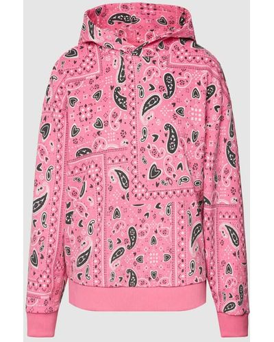 HUGO Hoodie mit Allover-Muster Modell 'Relaxed' - Pink