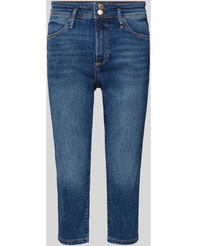 S.oliver Slim Fit Capri-jeans Met Ceintuurlussen - Blauw