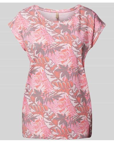 Soya Concept T-Shirt mit floralem Allover-Print Modell 'Galina' - Pink