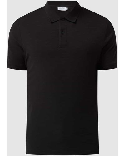 Calvin Klein Poloshirt aus Slub Jersey - Schwarz