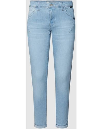 Mavi Skinny Fit Jeans Met Labelpatch - Blauw