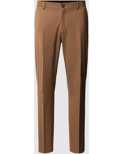 SELECTED Slim Fit Pantalon Met Persplooien - Naturel