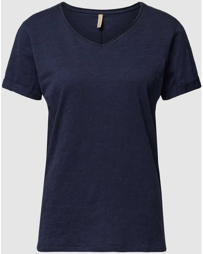 Soya Concept T-shirt Met V-hals - Blauw