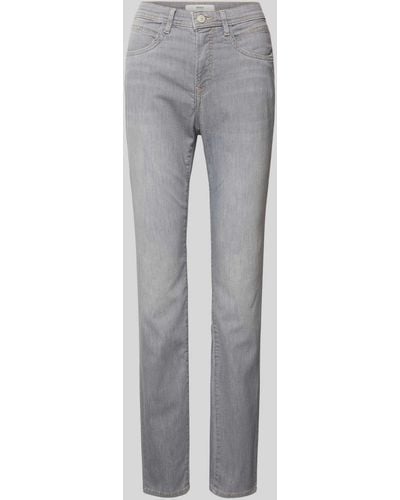 Brax Slim Fit Jeans mit Gürtelschlaufen Modell 'STYLE.MARY' - Grau