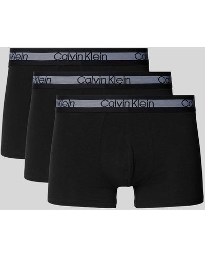 Calvin Klein Trunks mit elastischem Logo-Bund im 3er-Pack - Schwarz
