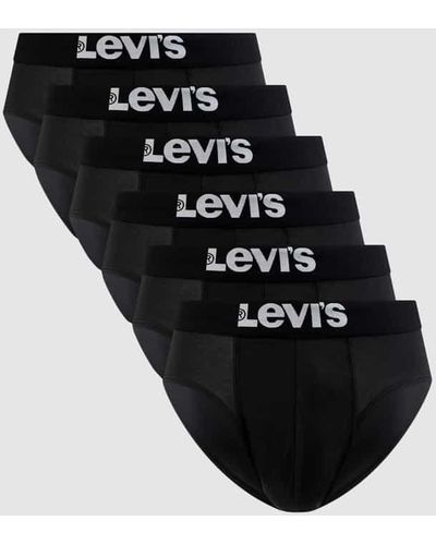 Levi's Slip mit Stretch-Anteil im 6er-Pack - Schwarz