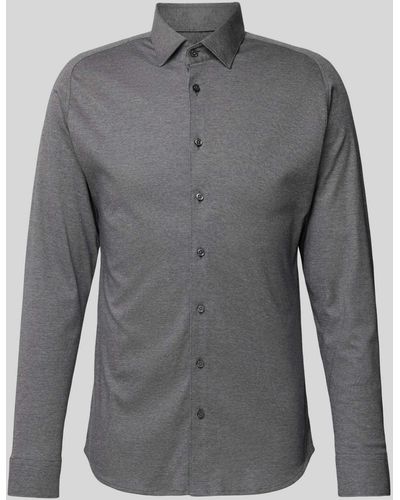 DESOTO Slim Fit Zakelijk Overhemd Met Kentkraag - Grijs