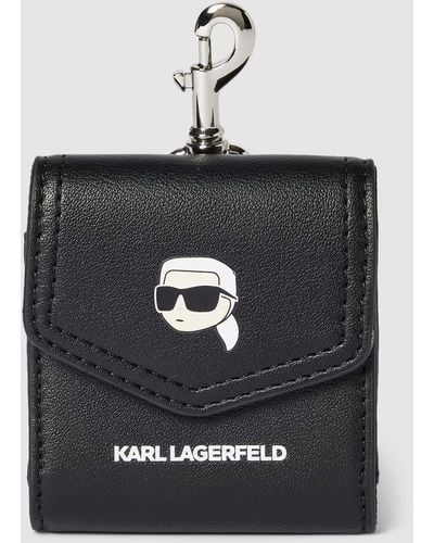 Karl Lagerfeld In-Ear-Kopfhörer Case mit Label-Print - Schwarz