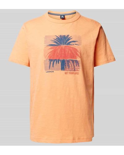 Lerros T-Shirt mit Motiv-Print - Orange