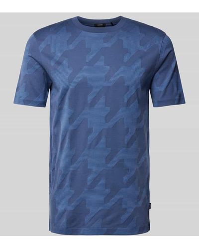 BOSS T-Shirt mit Label-Detail Modell 'Thompson' - Blau