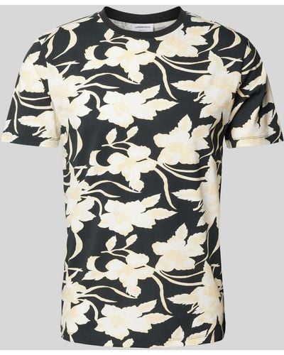 Lindbergh T-Shirt mit Allover-Muster Modell 'desert flower' - Schwarz