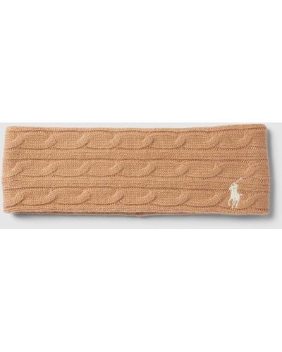 Polo Ralph Lauren Hoofdband Met Kabelpatroon En Labelstitching - Naturel