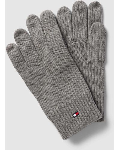Tommy Hilfiger Handschuhe mit Label-Detail Modell 'ESSENTIAL FLAG' - Grau