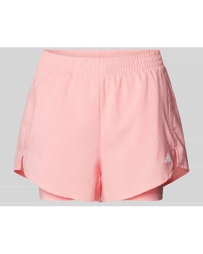 adidas Regular Fit Shorts mit Logo-Detail - Pink