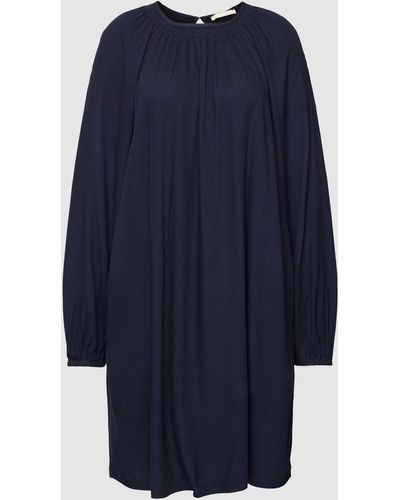 Edc By Esprit Knielanges Kleid mit Knopfverschluss - Blau