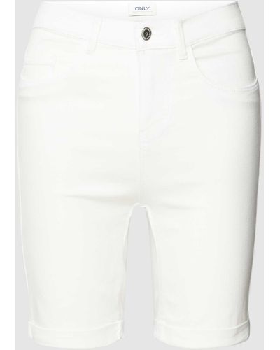 ONLY Korte Jeans Met Vaste Omslag Aan De Pijpen - Wit