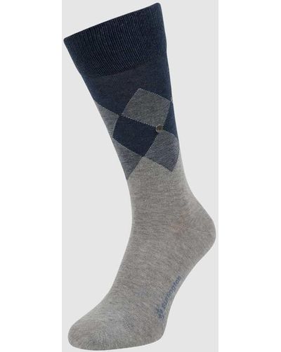 Burlington Socken mit Rautenmuster Modell 'Hampstead' - Grau