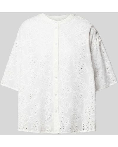 Milano Italy Blouse Met Broderie Anglaise - Wit