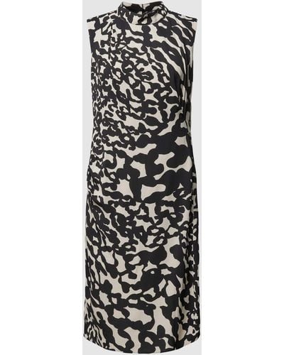 Luisa Cerano Knielanges Kleid aus Viskose mit Animal-Muster - Weiß
