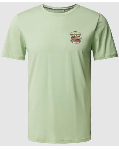 Blend T-Shirt mit Label-Print - Grün