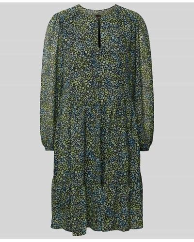 BOSS Knielanges Kleid mit Allover-Muster Modell 'Davina' - Grün