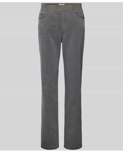 RAPHAELA by BRAX Slim Fit 5-Pocket-Jeans mit elastischem Bund - 'Super Dynamic' - Grau
