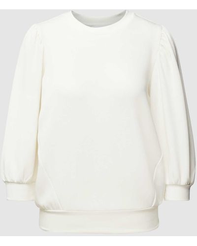 SELECTED Sweatshirt mit 3/4-Arm Modell 'TENNY' - Weiß