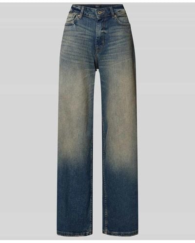 ONLY Jeans mit weitem Bein im Used-Look Modell 'MADISON' - Blau
