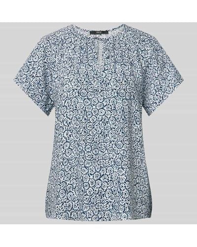 Zero Blusenshirt aus Viskose mit Allover-Muster - Blau
