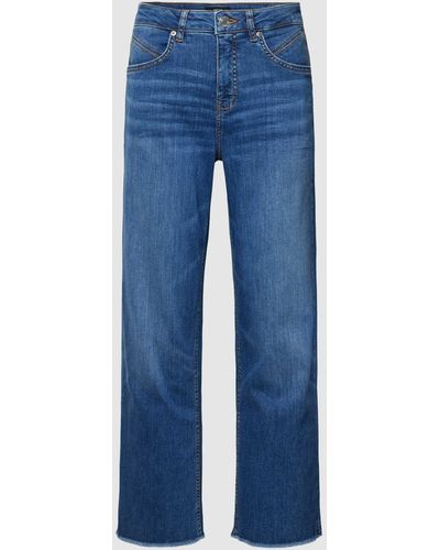 Opus Mom Fit Jeans mit Fransen Modell 'Momito Fresh' - Blau