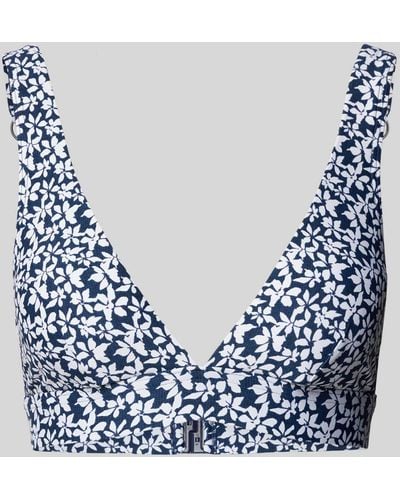 Esprit Bikini-Oberteil mit floralem Allover-Print Modell 'CALUSA' - Blau