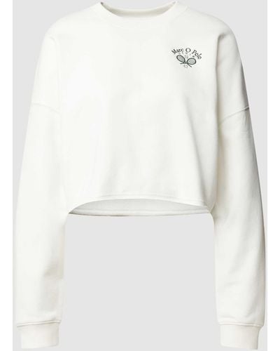 Marc O' Polo Sweatshirt Met Labelprint - Wit