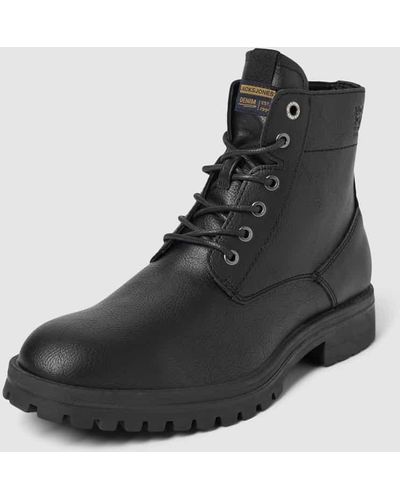Jack & Jones Boots mit Label-Detail Modell 'BERNIE' - Schwarz