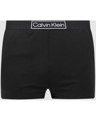 Calvin Klein Sweatshorts mit Label-Schriftzug - Schwarz