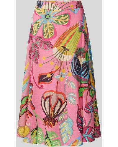 Luisa Cerano Midirok Met All-over Print - Roze