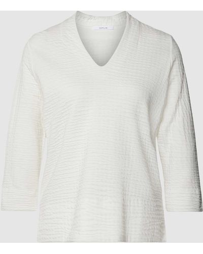 Opus Sweatshirt Met Elastische Zoom - Wit