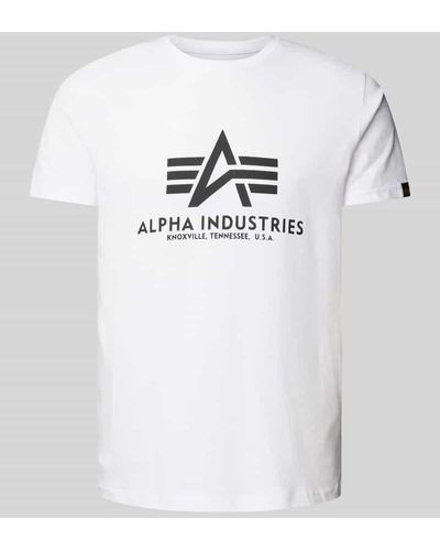 Alpha Industries T-Shirt mit Label-Print - Weiß