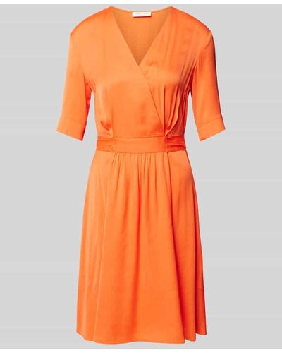 Marc O' Polo Knielanges Kleid mit gelegten Falten - Orange
