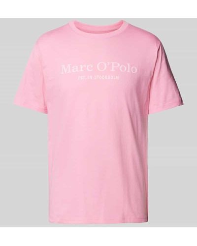 Marc O' Polo T-Shirt mit Label-Print - Pink