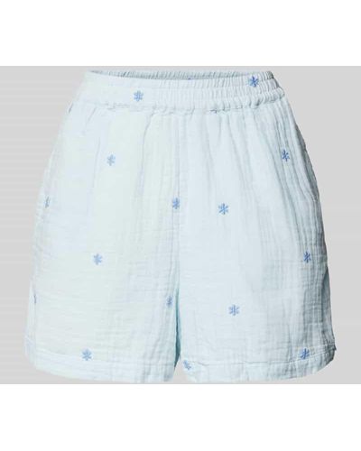 Pieces High Waist Shorts mit elastischem Bund Modell 'MAYA' - Blau