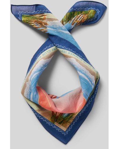 Polo Ralph Lauren Schal mit Motiv-Print Modell 'BEARDANA' - Blau