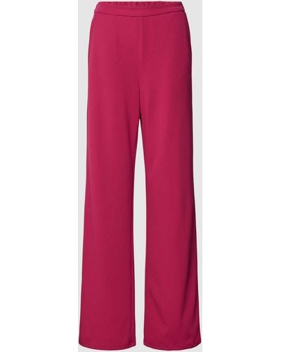 Vila Regular Fit Stoffen Broek Met Elastische Band - Rood