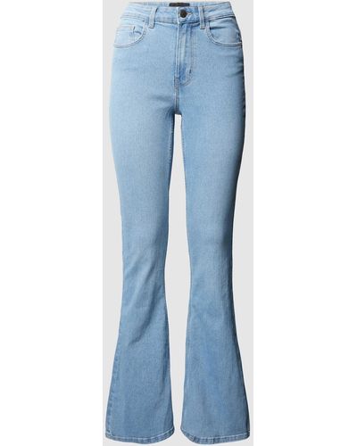 Pieces Flared Fit Jeans mit Stretch-Anteil Modell 'Peggy' - Blau