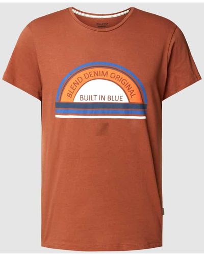 Blend T-Shirt mit Label-Print - Orange