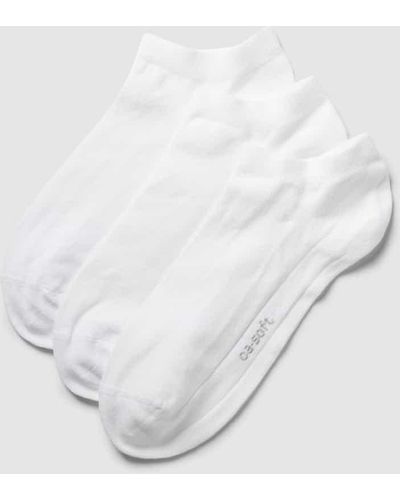 Camano Socken mit elastischem Bündchen im 3er-Pack - Weiß
