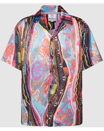 carlo colucci Freizeithemd mit Allover-Muster - Mehrfarbig